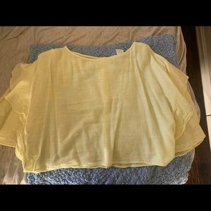 anthropologie size L yellow shirt
